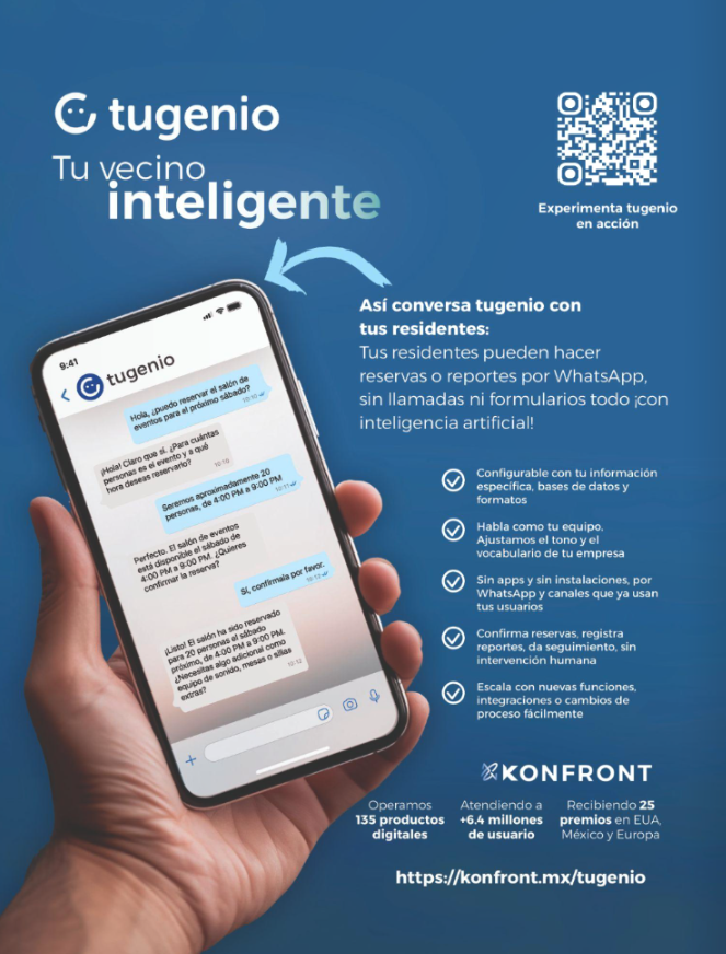 Llego la IA, Konfront presenta "Tu Ingenio", un asistente inteligente para la gestión condominal.
